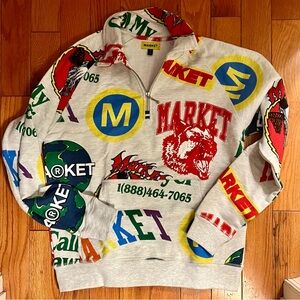 Chinatown market all over print 3/4 zip